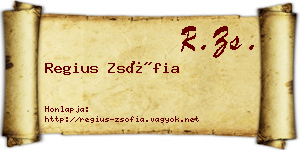 Regius Zsófia névjegykártya